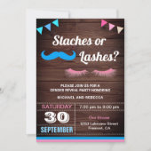Staches or Lashes 性別発表パーティー 招待状 (正面)