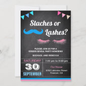 Staches or Lashes 性別発表パーティー 招待状 (正面)