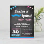 Staches or Lashes 性別発表パーティー 招待状 (スタンド正面)