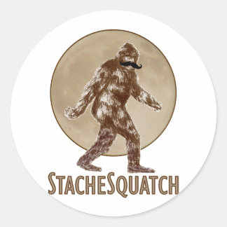 STACHESQUATCH I Mustacheもし私のスクアッチを見たことがある ラウンドシール