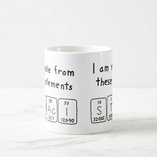 Staciの周期表の名前のマグ コーヒーマグカップ (中央)