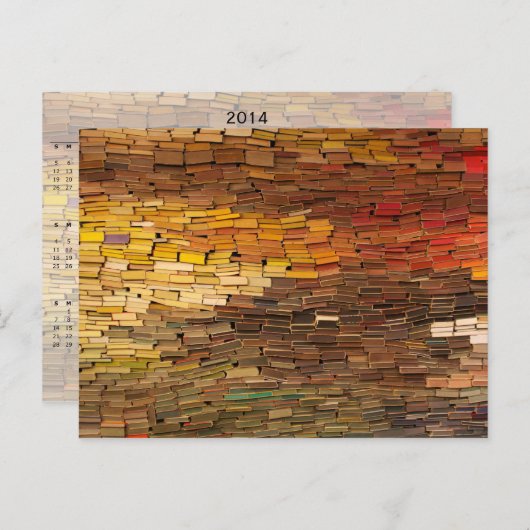Stack of Books 2014カレンダーはがき ポストカード (正面/裏面)