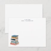 Stack of Books  Teacher Personal Stationery  招待状 (正面/裏面)