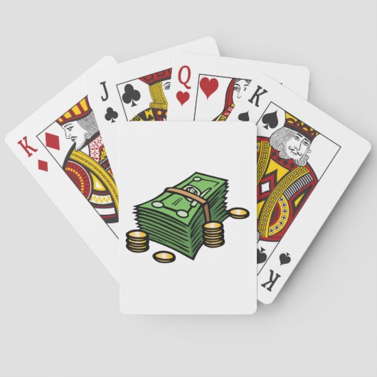 Stack of Cash with Coins Money トランプ (裏面)