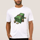 Stack of Cash with Coins Money Tシャツ (正面)