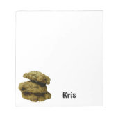 Stack of Chocolate Chip Cookie名前をカスタムする ノートパッド (正面)