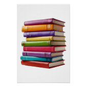 Stack of Colorful Books ポスター (正面)