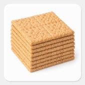 Stack of Graham Crackers on White Sticker スクエアシール (正面)