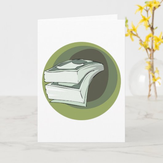 Stack of Money Cash Green Backs カード (黄色い花)