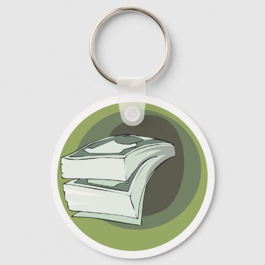 Stack of Money Cash Green Backs キーホルダー (正面)