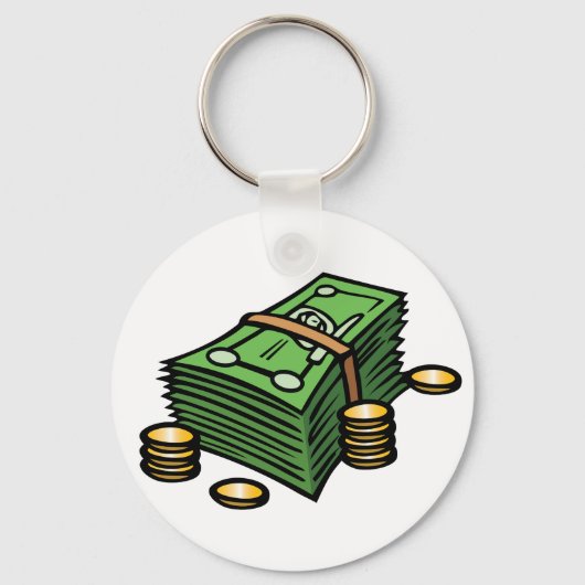 Stack of Notes and Coins Keychain キーホルダー (正面)