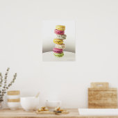 Stack of vibrant macaroons ポスター (キッチン)