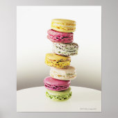 Stack of vibrant macaroons ポスター (正面)