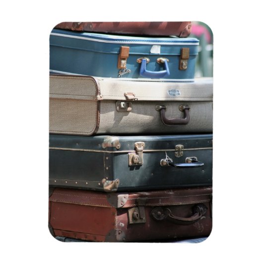 Stack of Vintage Suitcases マグネット (縦)