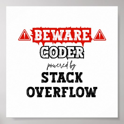 Stack Overflowで動くコーダー | プログラミング ポスター (正面)
