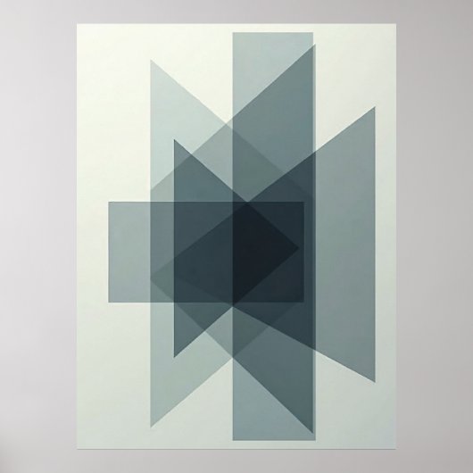 Stacked Illusions: Monochromatic Geometric Depth ポスター (正面)