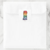 Stacked Rainbow Cats - LGBTQプライドお祝い スクエアシール (バッグ)