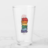 Stacked Rainbow Cats - LGBTQプライドお祝い タンブラーグラス (裏面)