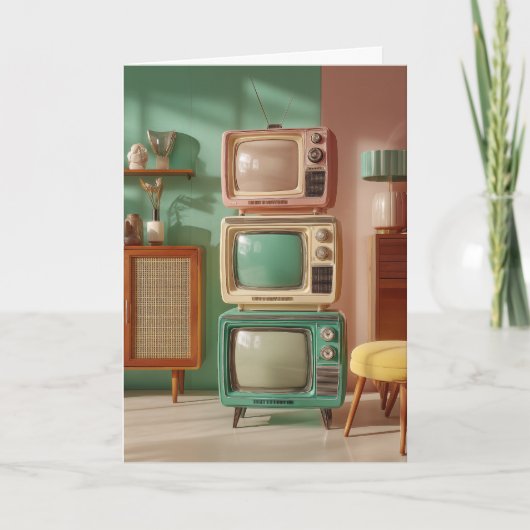 Stacked Retro Television Set Display カード (正面)