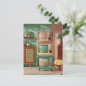 Stacked Retro Television Set Display ポストカード (スタンド正面)