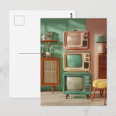 Stacked Retro Television Set Display ポストカード (正面/裏面)