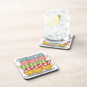 Stacked Teacups Teatime Illustration コースター (右側)