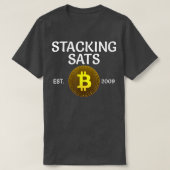 Stacking Sats Bitcoin Since 2009 Crypto Whale BTC Tシャツ (デザイン正面)