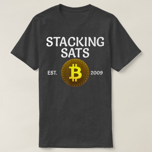 Stacking Sats Bitcoin Since 2009 Crypto Whale BTC  Tシャツ (デザイン正面)