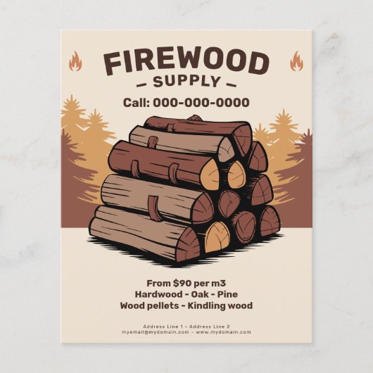 Stacks of Split Logs - Firewood Supply チラシ (正面)