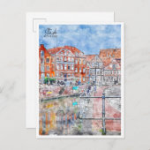 Stadeドイツのヴィンテージ旅行水の色 ポストカード (正面/裏面)