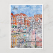 Stadeドイツのヴィンテージ旅行水の色 ポストカード (正面)