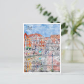 Stadeドイツのヴィンテージ旅行水の色 ポストカード (スタンド正面)