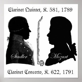 Stadler and Mozart Clarinet Poster ポスター