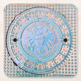 Stadt Korn，ドイツ（ケルン）ユーティリティカバー スクエアペーパーコースター