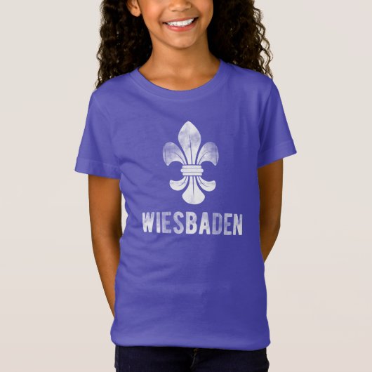 Stadt Wiesbaden, Deutschland. Lilien Wappen Tシャツ (正面)
