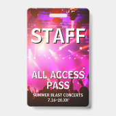 STAFFオールアクセスパス コンサートイベント バッジ (正面)