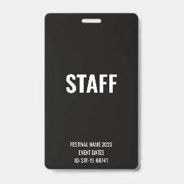 STAFF パス フルアクセス ミュージックフェスティバル 白ID バッジ