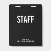 Staff All Access Pass Backstage ID バッジ (正面)