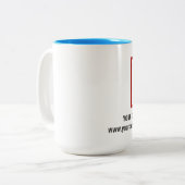 Staff Employee Personalized Name Logo Website ツートーンマグカップ (正面左)