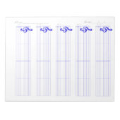 Staff & Ukulele Tab Paper – Printable Template ノートパッド (正面)