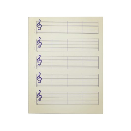Staff & Ukulele Tab Paper – Printable Template ノートパッド (回転)