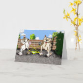 STAFFIEは挨拶状- Xの要因-微笑します カード (黄色い花)