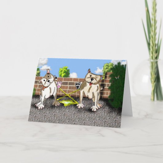 STAFFIEは挨拶状- Xの要因-微笑します カード (正面)