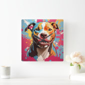 Staffordshire Birthday Fun スクエア壁時計 (ホーム)