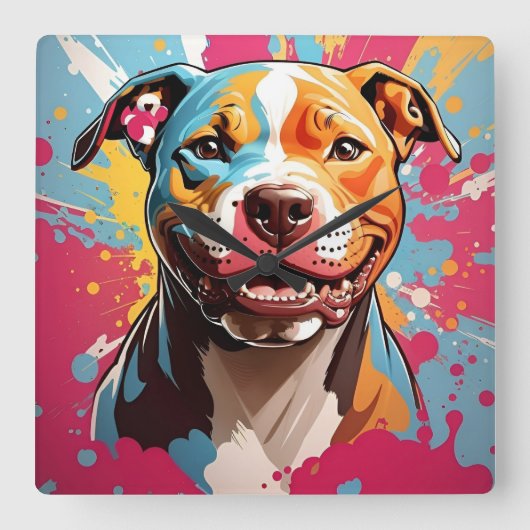 Staffordshire Birthday Fun スクエア壁時計 (正面)