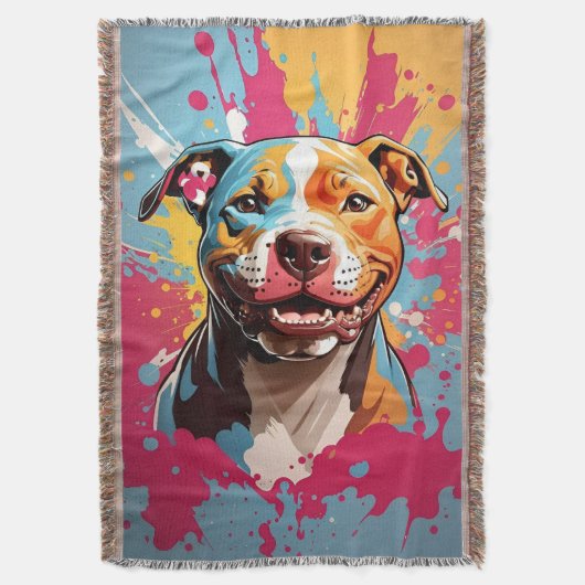 Staffordshire Birthday Fun  スローブランケット (正面縦)