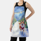 Staffordshire Bull Terrier at Christmas Tree Farm エプロン (インサイチュ)