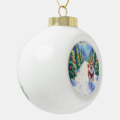 Staffordshire Bull Terrier at Christmas Tree Farm  セラミックボールオーナメント (左)