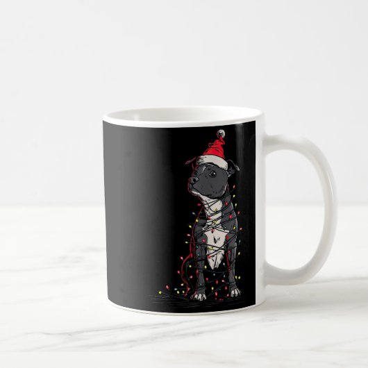 Staffordshire Bull Terrier Christmas Graphics Dog  コーヒーマグカップ (右)