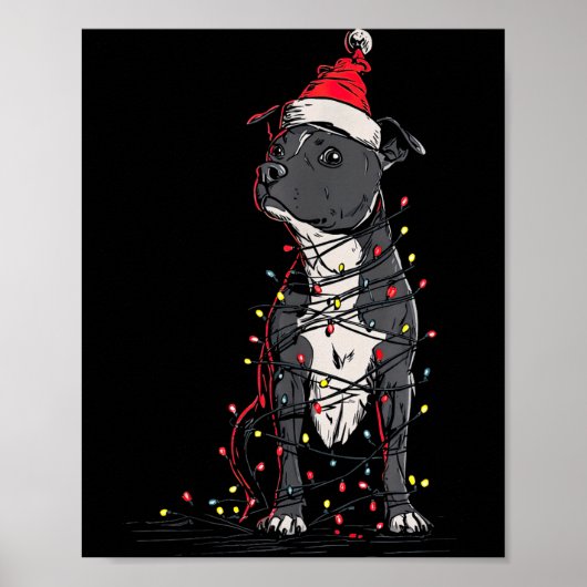 Staffordshire Bull Terrier Christmas Graphics Dog  ポスター (正面)